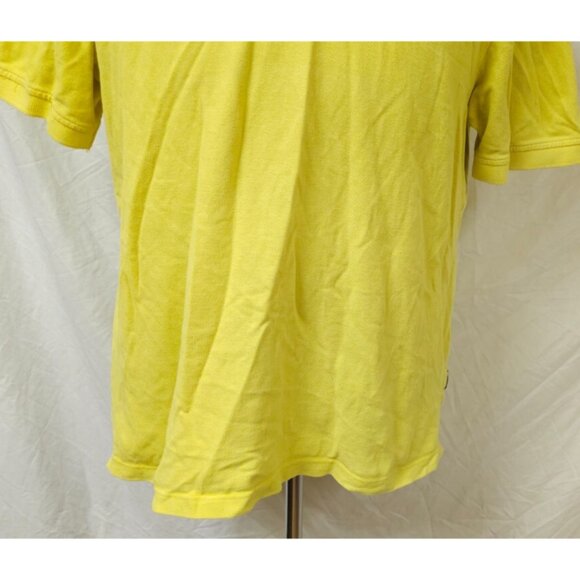Izod Silk Wash Mens Large Yellow Short Sleeve Logo Golf Rugby Preppy Polo Shirt - Picture 3 of 11